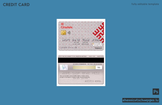 Beispielvorschau der Citadele Bank Visa Electron Karte in Lettland